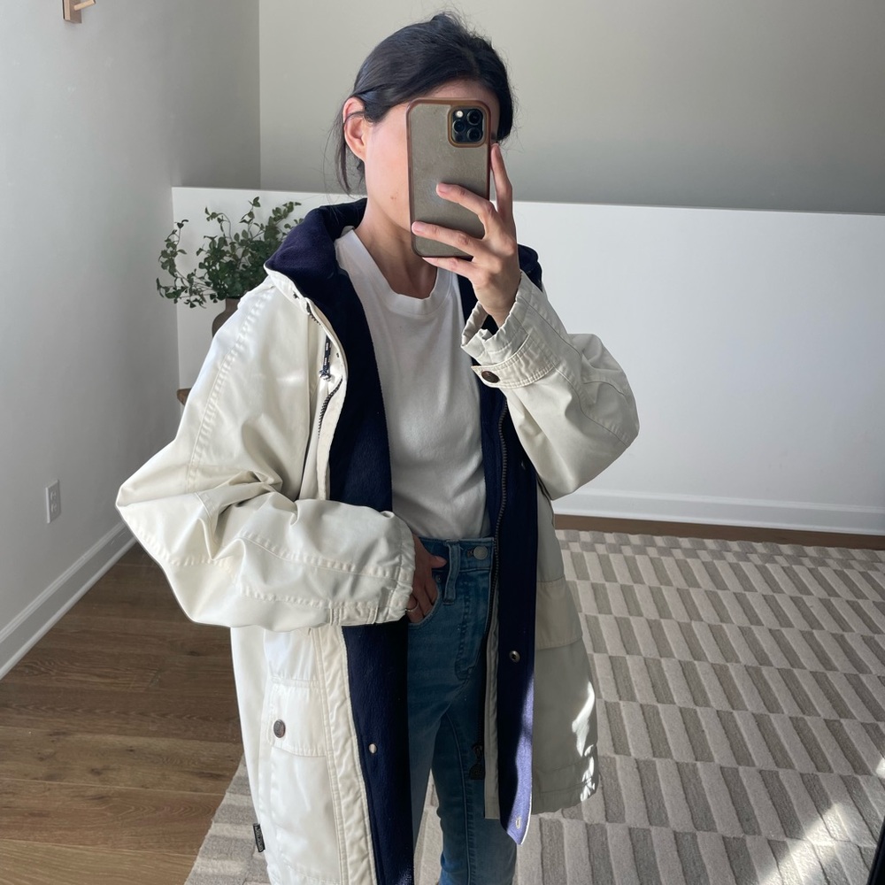Pacific Trail White and Navy Field Jacket